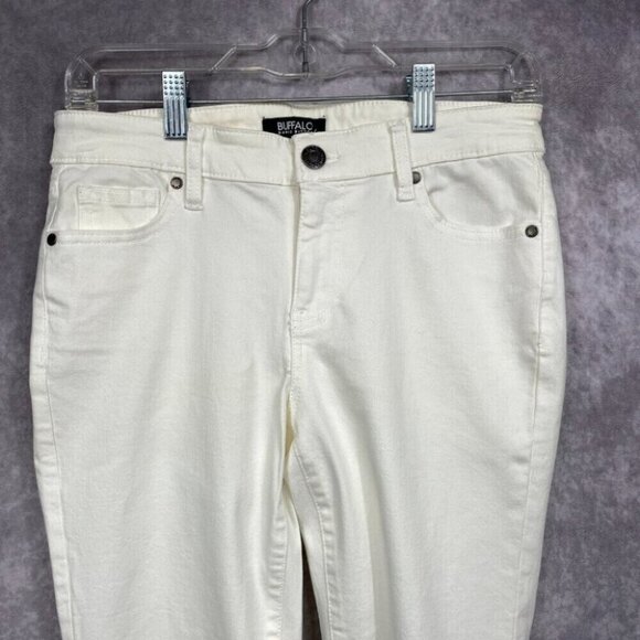 Buffalo David Bitton Aubrey Jeans Women's 8/29 White Mid Rise Super Soft Ankle - Picture 1 of 15